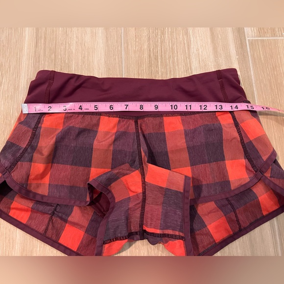 Lululemon Run: Speed Short *2 way Stretch in Yama Check/Rust Berry - Picture 6 of 7